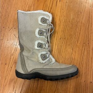 Nine West Tan Kids Boots with Fur Trim